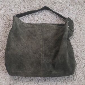 ASOS Olive Green Suede Shoulder Tote Bag